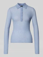 Swetry damskie - Sweter o kroju slim fit z dzianiny z mieszanki żywej wełny model ‘FUGENEL’ - miniaturka - grafika 1