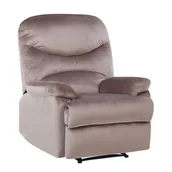 Fotele - Beliani Fotel rozkładany welurowy szarobeżowy ESLOV - miniaturka - grafika 1