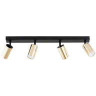 Lampy sufitowe - Reflektor sufitowy spot natynkowy Atlet listwa złoto-czarny 4xGU10x10W wym: 16 x 60 x 6 cm metal Alfa - miniaturka - grafika 1