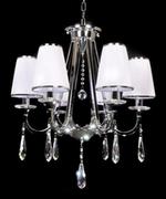 Lampy sufitowe - Lumina Deco LAMPA wisząca MILESIA LDP 8926 6 Deco kryształowa OPRAWA ŻYRANDOL crystal chrom biały - miniaturka - grafika 1