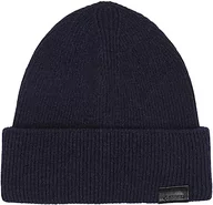 Czapki damskie - Calvin Klein Męska skórzana czapka typu beanie z dzianiny, NIEBIESKI, Rozmiar uniwersalny - miniaturka - grafika 1