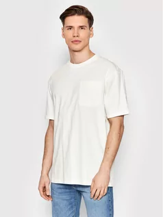 Koszulki męskie - Selected Homme T-Shirt Roald 16083402 Biały Loose Fit - grafika 1