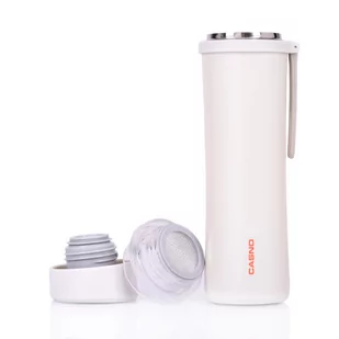 Casno Butelka termiczna Casno Greys 400 ml biała KXN-6061H - Shakery i bidony sportowe - miniaturka - grafika 1
