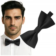 Krawaty i muchy męskie - Mucha męska prążkowana - czarna - miniaturka - grafika 1