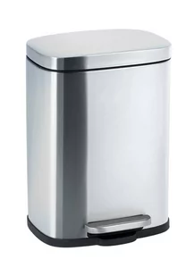 Kosz na śmieci LENO, z pedałem i funkcją Easy-Close, 5 L, srebrny, Wenko - Kosze na śmieci - miniaturka - grafika 1