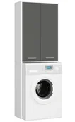 Szafki łazienkowe - Szafka łazienkowa nad pralkę z półkami biały + grafit - Valuro - miniaturka - grafika 1