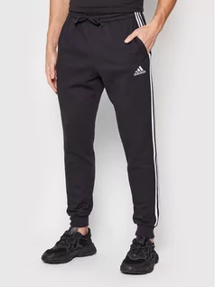 Spodnie sportowe męskie - Adidas Spodnie dresowe 3s Fl GM1089 Czarny Slim Fit - grafika 1