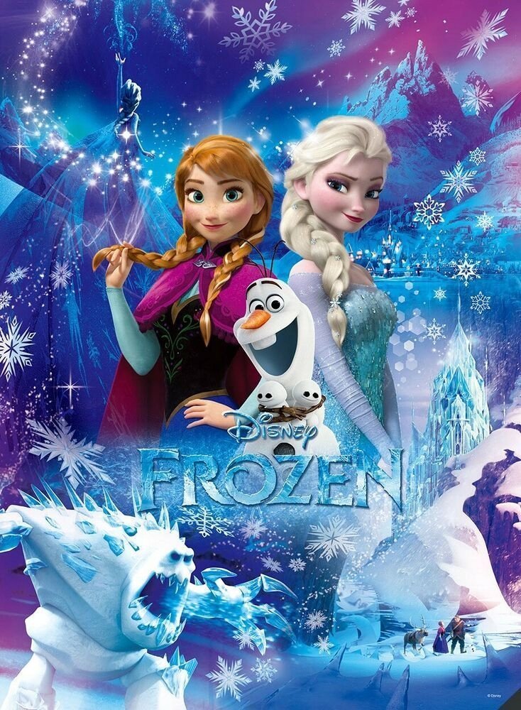 PUZZLE FROZEN Kraina Lodu Elsa Anna + IMIĘ Pudełko 120 el.