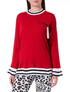 Swetry damskie - Love Moschino Damski sweter z wełny mieszanej, czerwony, 40 - grafika 1
