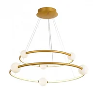 Lampy sufitowe - Italux Lampa wisząca Lozanna antyczny brązowy stal aluminium szkło PND-20112035-2A-GD - miniaturka - grafika 1