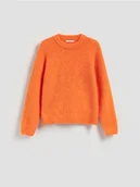 Swetry damskie - Reserved - Sweter z dodatkiem wełny - pomarańczowy - miniaturka - grafika 1
