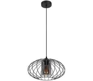 Żyrandol na lince CORRINI 1xE27/60W/230V śr. 34 cm czarny/szary - Lampy sufitowe - miniaturka - grafika 1
