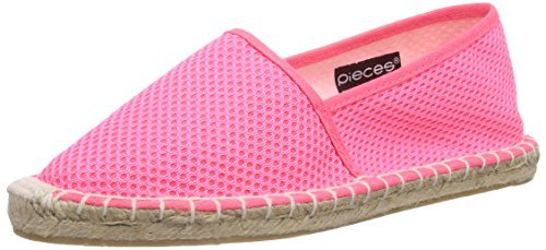 PIECES HAISHA ESPADRILLOS MESH NEON FUSCHIA, damskie espadryle, różowy - Różowy neon fuksja - 41 EU