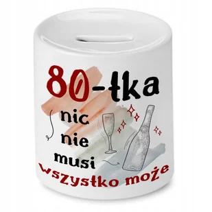 Skarbonka na Urodziny 80 80te 80-te na Prezent z Nadrukiem ze Zdjęciem + Opakowanie na prezent (wzór 01) - Skarbonki - miniaturka - grafika 1