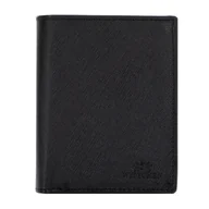 Portfele - Męski portfel ze skóry naturalnej o fakturze saffiano czarny - miniaturka - grafika 1