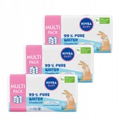 Chusteczki nawilżane - NIVEA BABY PURE WATER Chusteczki nawilżane mokre dla dzieci 9 x 57szt. - miniaturka - grafika 1