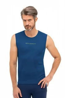 Koszulki sportowe męskie - Bezrękawnik termoaktywny męski Brubeck 3D PRO SL10450 ciemnoniebieski - grafika 1