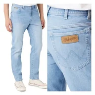 Spodnie męskie - Spodnie Jeansowe Męskie Wrangler Texas Taper Zwężane Niebieskie W34 L34 - miniaturka - grafika 1