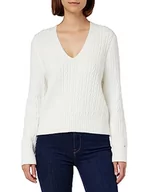 Swetry damskie - Tommy Hilfiger Damski sweter na całej powierzchni V-NK Swetry Swetry, Ecru, L, Ecru, L - miniaturka - grafika 1
