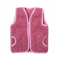Moda i Uroda OUTLET - Kamizelka Wełniana Merynos Kolor Różowy 1-3 Lata - miniaturka - grafika 1
