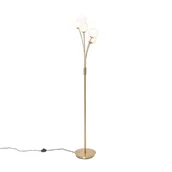 Lampy stojące - QAZQA Nowoczesna lampa podłogowa złota z opalowym szkłem 5-punktowa - Ateny - miniaturka - grafika 1