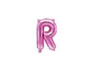 Balony i akcesoria - Balon foliowy litera "R" różowa - 35 cm - miniaturka - grafika 1
