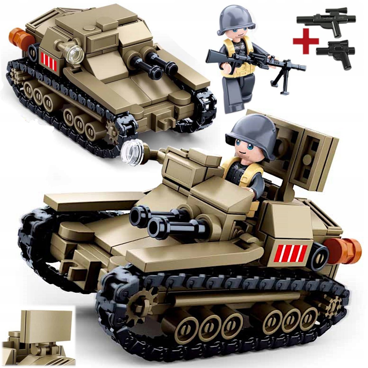 Klocki Czołg Polska Tankietka TKS 1939r. Wojsko ARMIA FIGURKA + LEGO BROŃ