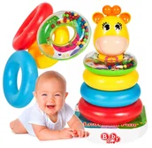 Grzechotki dla dzieci - Wieża Układanka Piramida Żyrafa Grzechotka 6 Miesięcy U551 - miniaturka - grafika 1