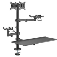Uchwyty do monitorów - Uchwyt sprzedażowy POS Spacetronik SPA-124 na Monitor Terminal i Drukarkę Fiskalną - miniaturka - grafika 1