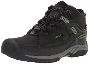 KEEN Targhee Mid Height Waterproof Hiking Boots, Black/Campsite, 10 US Unisex Little Kid - Buty dla chłopców - miniaturka - grafika 1