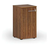 Szafy biurowe - Szafa biurowa niska z drzwiami PRIMO WOOD, 740 x 400 x 420 mm, orzech - miniaturka - grafika 1