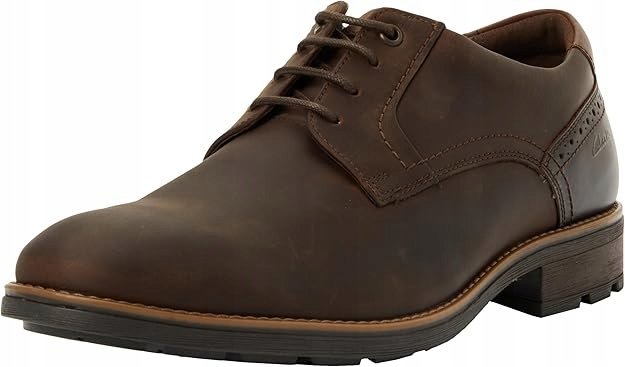 CLARKS EMMET BRĄZOWE PÓŁBUTY MĘSKIE ZE SKÓRY NATURALNEJ 39,5 16GA