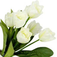 Sztuczne kwiaty - [w04326] Bukiet tulipanów kremowy 47cm - miniaturka - grafika 1