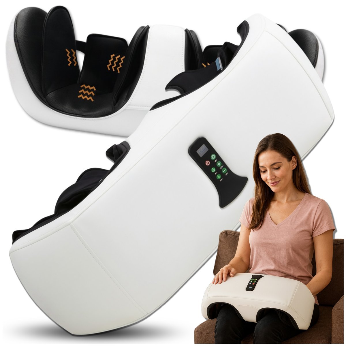 MASAŻER KOLAN NÓG STÓP ŁYDEK z UCISKANIEM PODGRZEWANIEM System AIR BAG