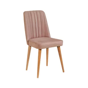 Jasnoróżowe aksamitne krzesło Stormi Sandalye – Kalune Design - Krzesła - miniaturka - grafika 1