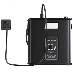 USAMS Powerbank 80000mAh 130W 2C+3A QC3.0+PD Fast Charge czarny/black STXLOGTC01 (US-CD196) + kabel USB-C-USB-C 100W 2m - Powerbanki - miniaturka - grafika 16