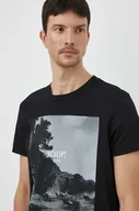 Koszulki męskie - Joop! t-shirt bawełniany męski kolor czarny z nadrukiem - miniaturka - grafika 1