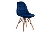 Krzesła - Nowoczesne krzesło welurowe granatowe MICO - miniaturka - grafika 1