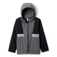 Kurtki i płaszcze dla chłopców - Columbia Youth Boys Spire Valley Windbreaker, Lightweight Windbreaker Jacket, Black/City Grey/Columbia Grey, M - miniaturka - grafika 1