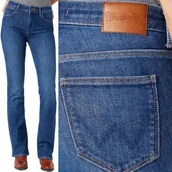 Spodnie damskie - Wrangler BOOTCUT Good ROZSZERZANE CIEMNE DAMSKIE SPODNIE JEANSOWE W27 L32 - miniaturka - grafika 1