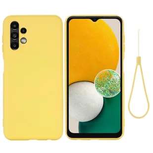 Do etui na telefon Samsung Galaxy A13 4G Pure Color z płynnego silikonu Żółty - Etui i futerały do telefonów - miniaturka - grafika 1