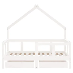 Rama łóżka dziecięcego z szufladami, biała, 70x140 cm, sosnowa Lumarko! - Łóżeczka i kojce - miniaturka - grafika 6