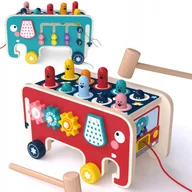 Sortery dla dzieci - KOSTKA SENSORYCZNA KLOCKI DLA DZIECI UKŁADANKA WBIJAK SŁOŃ MONTESSORI - miniaturka - grafika 1
