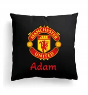 Poduszki dekoracyjne - Foto Poduszka Czarna Manchester united ufc + IMIĘ - miniaturka - grafika 1