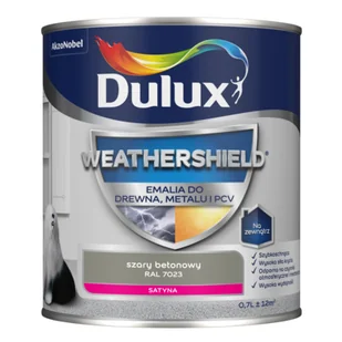 Dulux Emalia Weathershield do drewna, metalu i PCV szary betonowy RAL 7023 - Emalie - miniaturka - grafika 1