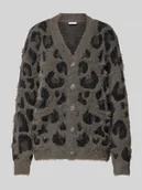 Swetry damskie - Kurtka z dzianiny z obszyciem sztucznym futrem model ‘FLYNN’ - miniaturka - grafika 1