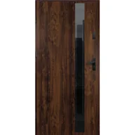 Drzwi zewnętrzne - O.K.DOORS Drzwi zewnętrzne wejściowe z szybą Glasso BL68 orzechowe 80 lewe - miniaturka - grafika 1