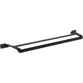 Półki łazienkowe - Mexen Rino podwójny wieszak na ręcznik, czarny - miniaturka - grafika 1