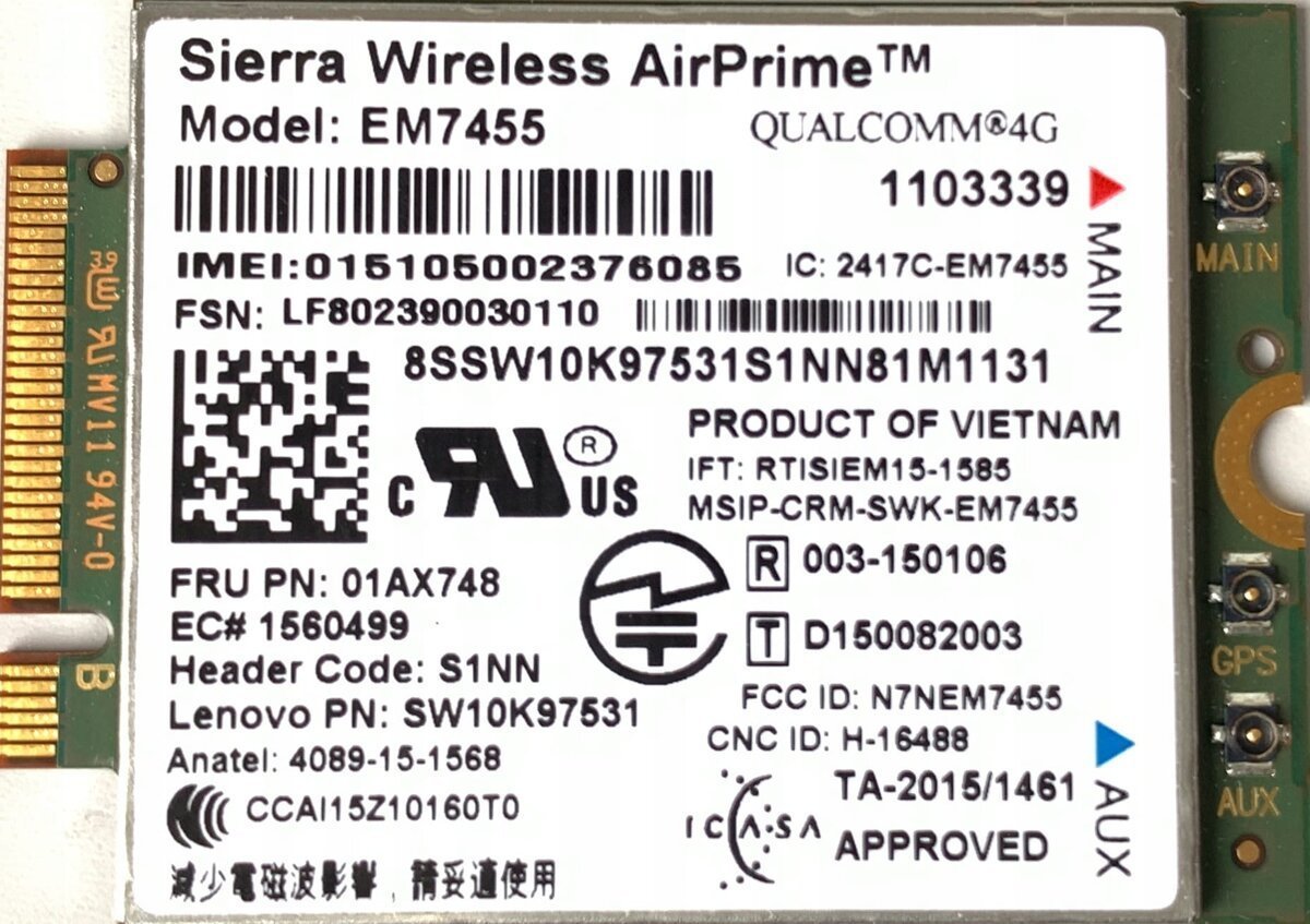 Karta sieciowa Lenovo Wireless 01AX748