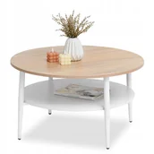 Ławy i stoliki kawowe - Stolik Z Półką Do Salonu Renne XL Sonoma Na Białej Podstawie - miniaturka - grafika 1